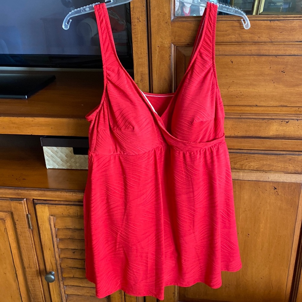 red one piece swimsuit 2x firm control stretchy comfy